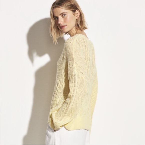 Vince Cable Knit Wool Cashmere Pullover Sweater Butter Yellow Womens Size M - Picture 3 of 9